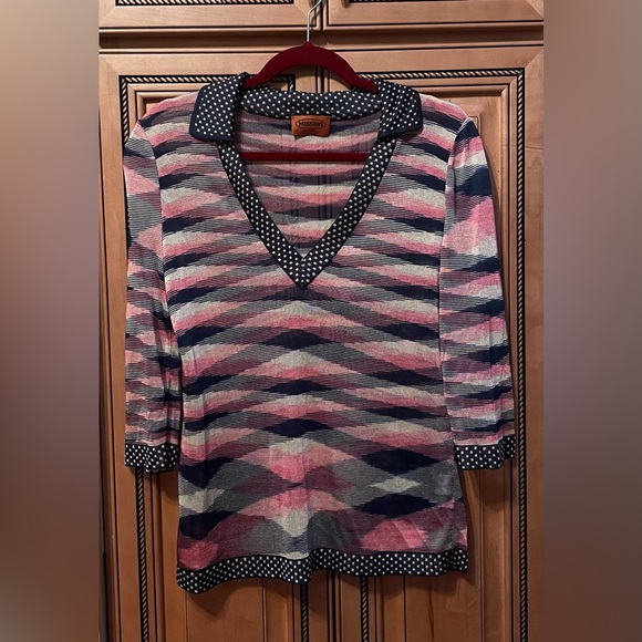 Classic MISSONI Made in Italy Semi sheer top. Size 44 US Large - Picture 1 of 6
